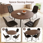 5 - Pieces Modern Kitchen Dining Set, 43'' to 59'' Extendable Dining Table Set with 32.8"H Upholstered Dining Chairs for 4 Person(1 Table 4 Chairs)