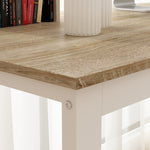 55''W Solid Wood Base Writing Desk with  2- Large Storage Drawer, Arc-shaped Table Corner Design For Home And Office