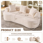 79" Curved Small Loveseat Sofa,Cozy Chenille Upholstered Couch with 3 Pillows,Modern Deep Seat Cloud Couch Memory Foam Compression Sofa,for Living Room Apartment Office,No Assembly Needed
