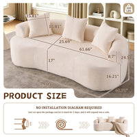 79" Curved Small Loveseat Sofa,Cozy Chenille Upholstered Couch with 3 Pillows,Modern Deep Seat Cloud Couch Memory Foam Compression Sofa,for Living Room Apartment Office,No Assembly Needed