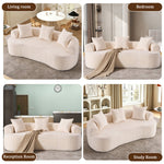 79" Curved Small Loveseat Sofa,Cozy Chenille Upholstered Couch with 3 Pillows,Modern Deep Seat Cloud Couch Memory Foam Compression Sofa,for Living Room Apartment Office,No Assembly Needed