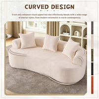 79" Curved Small Loveseat Sofa,Cozy Chenille Upholstered Couch with 3 Pillows,Modern Deep Seat Cloud Couch Memory Foam Compression Sofa,for Living Room Apartment Office,No Assembly Needed