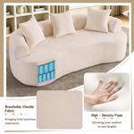 79" Curved Small Loveseat Sofa,Cozy Chenille Upholstered Couch with 3 Pillows,Modern Deep Seat Cloud Couch Memory Foam Compression Sofa,for Living Room Apartment Office,No Assembly Needed