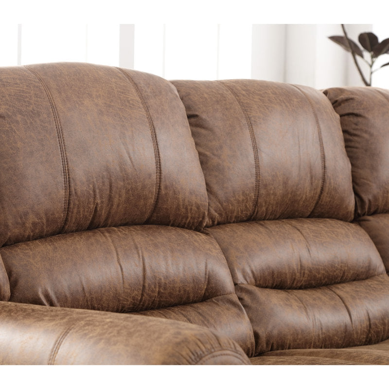83.5" Wide Classic and Oversized Top Faux Leather Manual Reclining Sofa with Nailhead Trim