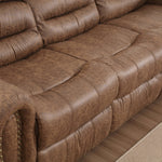 83.5" Wide Classic and Oversized Top Faux Leather Manual Reclining Sofa with Nailhead Trim
