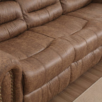 83.5" Wide Classic and Oversized Top Faux Leather Manual Reclining Sofa with Nailhead Trim