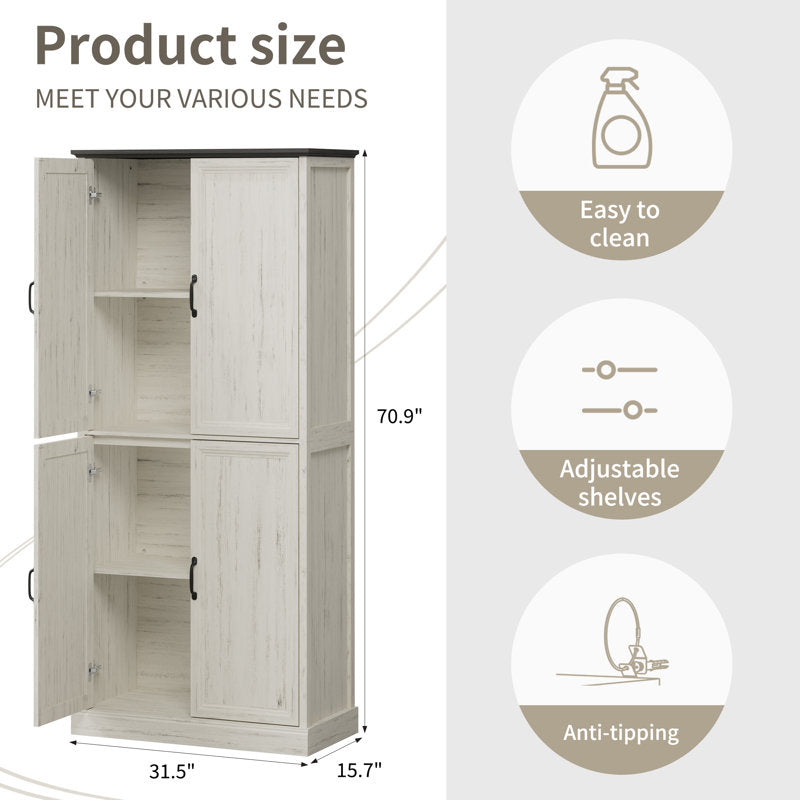 Hailiey Wood 71" H X 32" W X 16" D Office Storage Cabinet with Adjustable Shelf,Modular