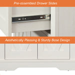 Glenford 63"W Large Modern Farmhouse Office Storage Cabinet With Barn Doors & Drawers