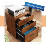 Carreiro 18.2'' Wide 3 Drawer File Cabinet, Wood Filing Cabinet, Printer Cabinet, Home