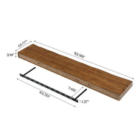 60-Inch Floating Bookshelf, 10-Inch Deep (2-Piece)