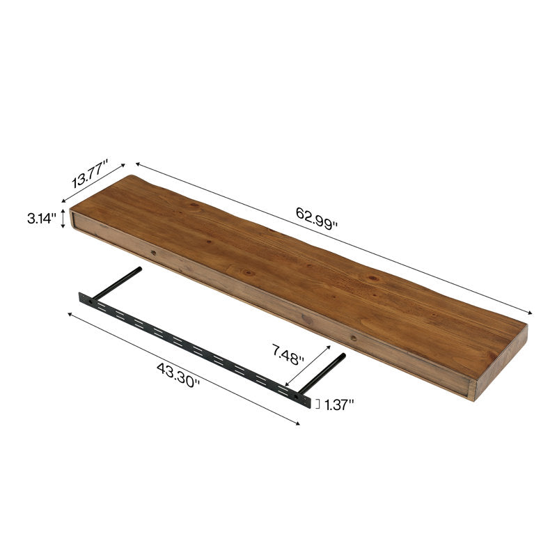 60-Inch Floating Bookshelf, 10-Inch Deep (2-Piece)