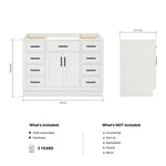 Osoria 48'' Solid Wood Single Bathroom Vanity Base Only, Base Cabinet without Top
