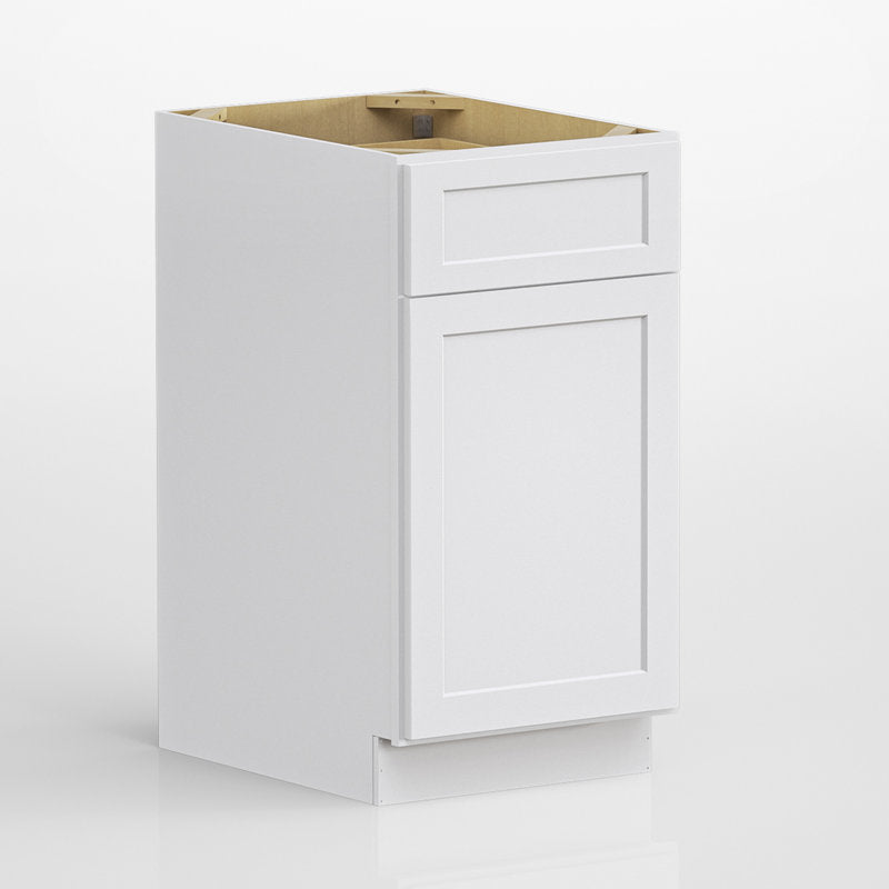 Modern Single Door Kitchen Base Cabinet With Top Drawer (Available In 12", 15", & 18"