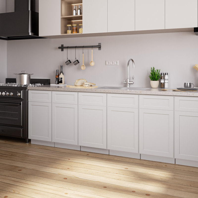 Modern Single Door Kitchen Base Cabinet With Top Drawer (Available In 12", 15", & 18"
