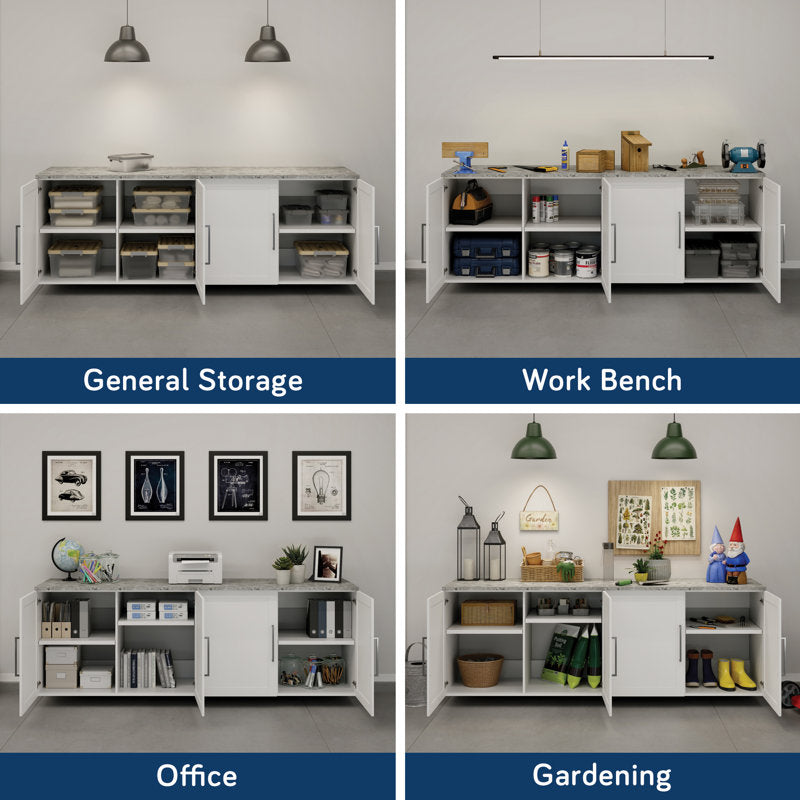 Garage Core 2 Base Cabinets & Doors In White