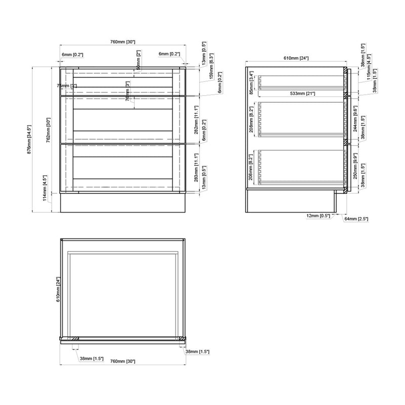 Brookings Unassembled Shaker Drawer Base Kitchen Cabinet