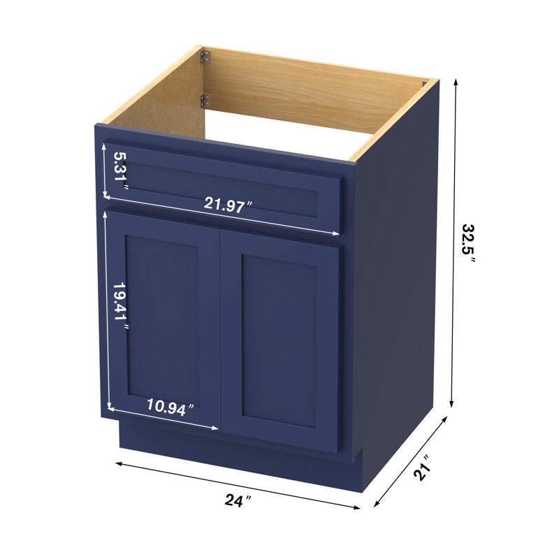 Hibbitts 24'' Single Bathroom Vanity Base Only