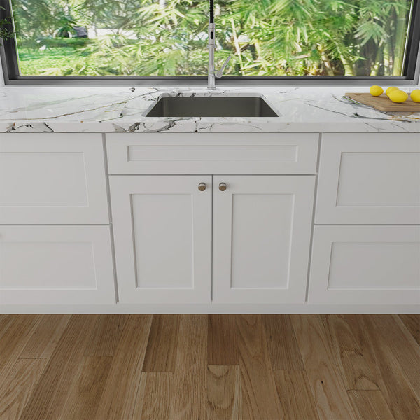 33"W x 34.5"H x 24"D RTA Sink Base Kitchen Cabinet with White Birch Solid Wood