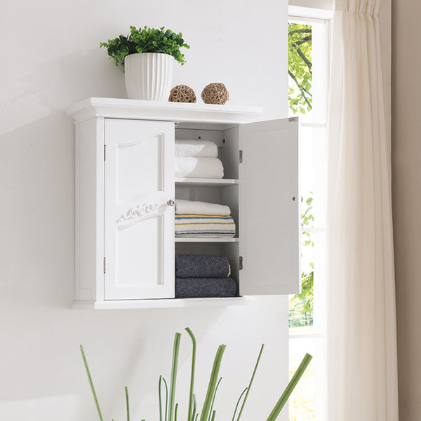 Versailles 2-Door Removable Wall Cabinet with Adjustable Shelves