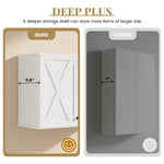 Our farmhouse-style wall storage cabinets with four doors and shelves are made of solid
