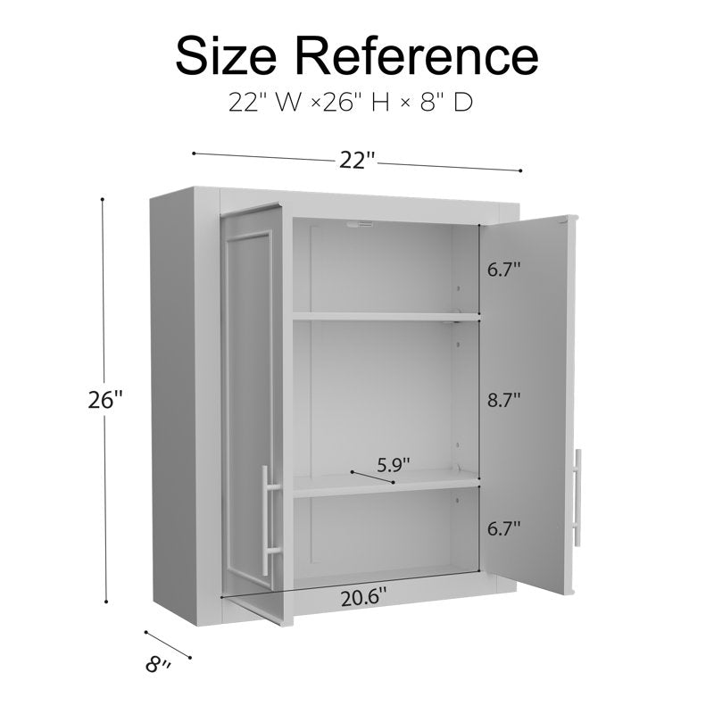 Coster 26" H Wall-Mounted Bathroom Cabinet with Adjustable Shelf