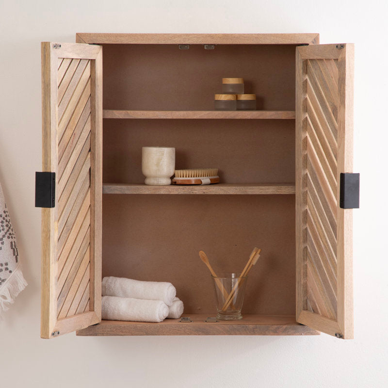 Domitilla 22" W Solid Wood and Metal Wall-Mounted Bathroom Cabinet