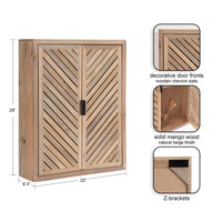 Domitilla 22" W Solid Wood and Metal Wall-Mounted Bathroom Cabinet