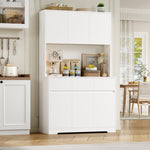 Aybike 71" Tall Kitchen Pantry Cabinet with Charge Station & LED Light, Freestanding Food