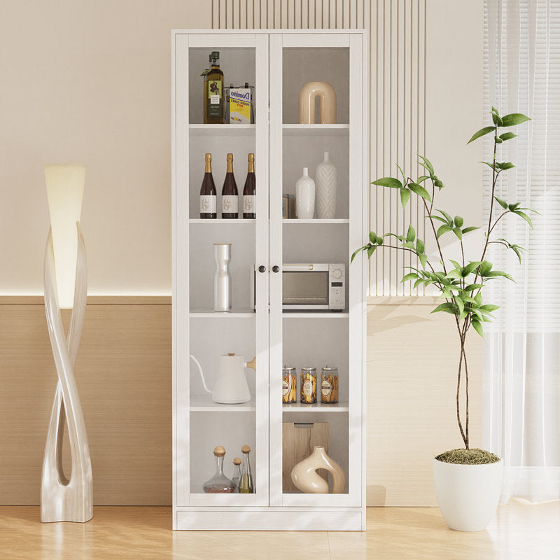 70.9'' Kitchen Pantry Cabinet With Glass Door