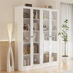 70.9'' Kitchen Pantry Cabinet With Glass Door