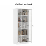 70.9'' Kitchen Pantry Cabinet With Glass Door
