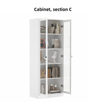 70.9'' Kitchen Pantry Cabinet With Glass Door