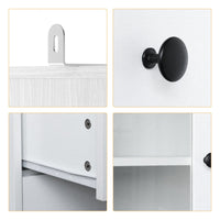 70.9'' Kitchen Pantry Cabinet With Glass Door