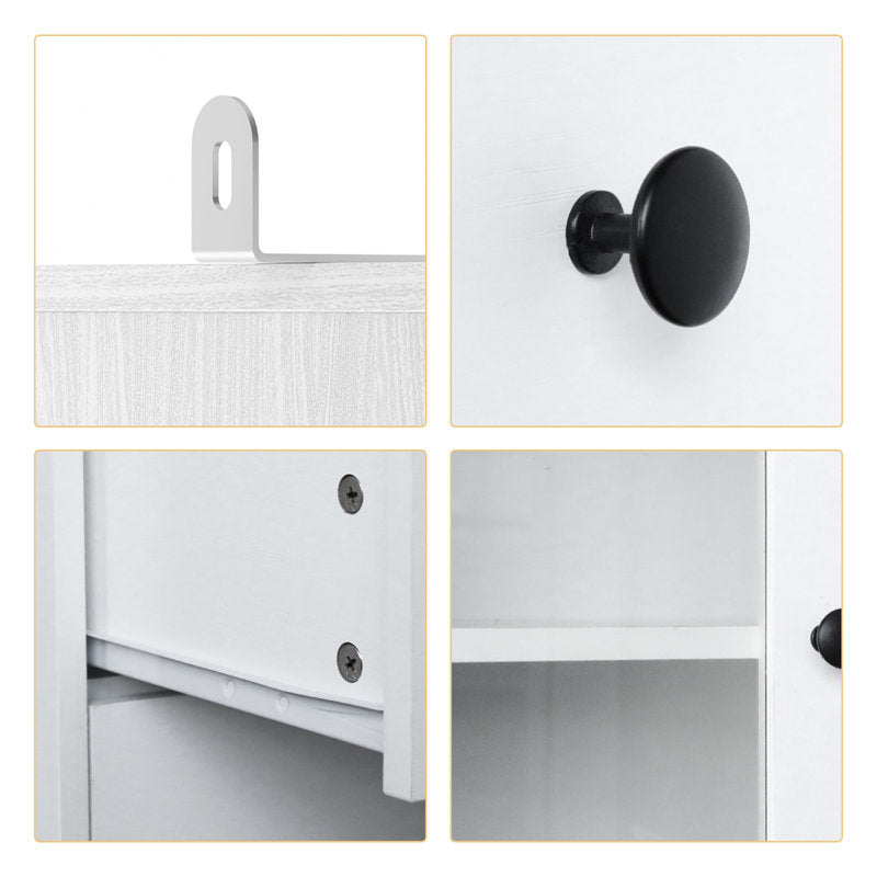 70.9'' Kitchen Pantry Cabinet With Glass Door