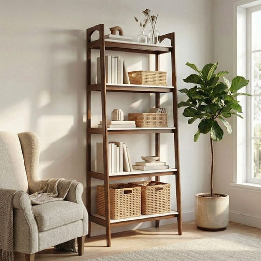 Parker 73'' H Wooden Ladder Bookcase