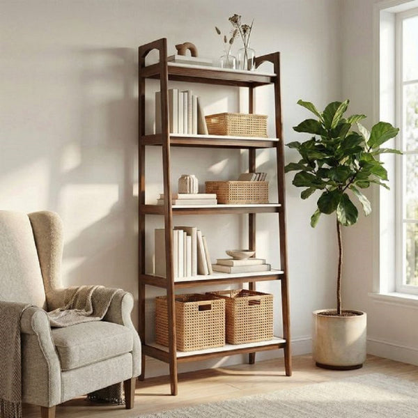 Parker 73'' H Wooden Ladder Bookcase