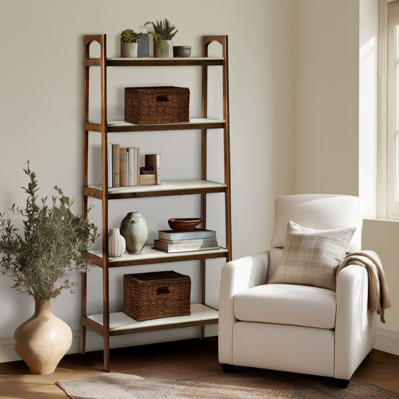 Parker 73'' H Wooden Ladder Bookcase