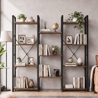 Etagere Bookcase, Bookshelf with 17 Open Display Shelves Modern Tree Book Shelf