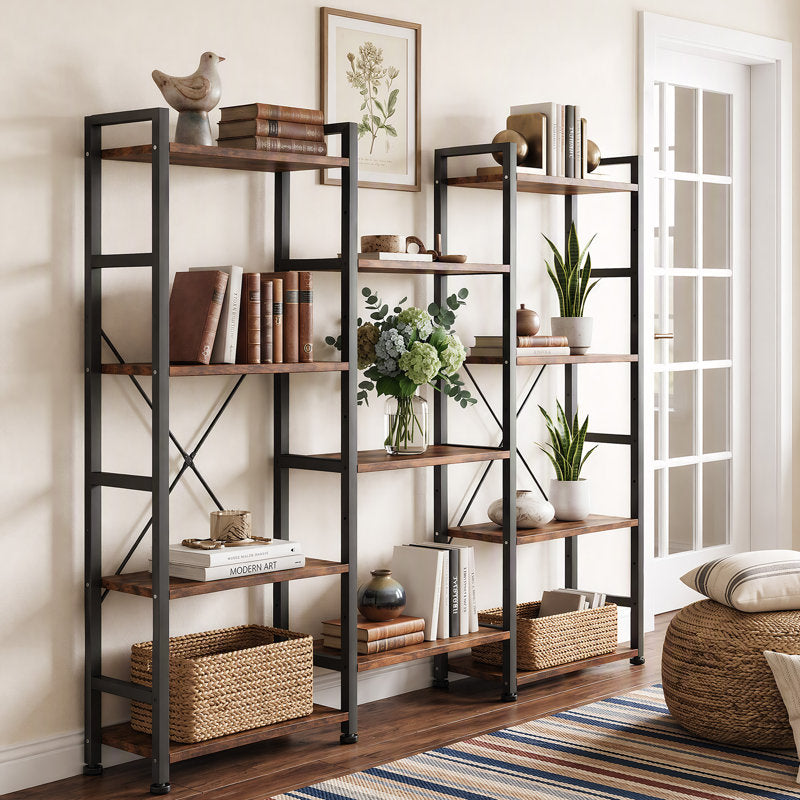 Etagere Bookcase, Bookshelf with 17 Open Display Shelves Modern Tree Book Shelf