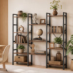 Etagere Bookcase, Bookshelf with 17 Open Display Shelves Modern Tree Book Shelf