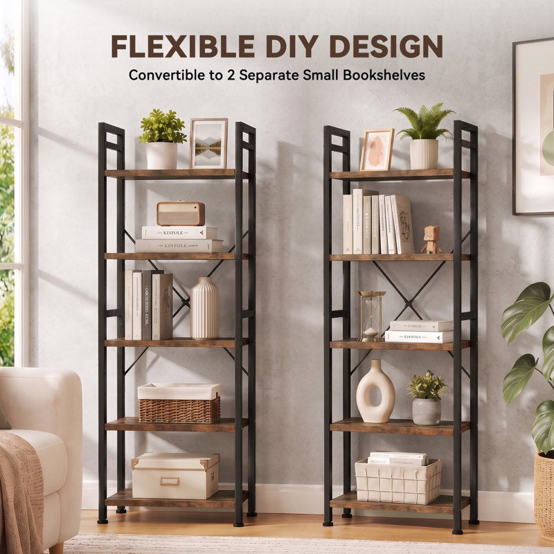 Etagere Bookcase, Bookshelf with 17 Open Display Shelves Modern Tree Book Shelf