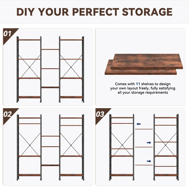 Etagere Bookcase, Bookshelf with 17 Open Display Shelves Modern Tree Book Shelf