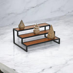 Brio Wood and Metal Framed Tiered Table Shelf