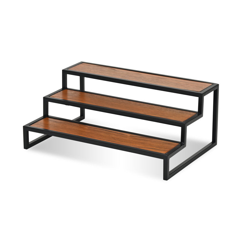 Brio Wood and Metal Framed Tiered Table Shelf