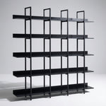 Five-Tier Open Industrial Style Bookcase with Metal Frame and Wood Shelves for Home and