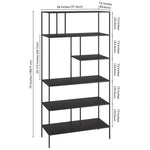 Level 72'' H 5-Tier Steel Etagere Bookcase with Asymmetric Shelving