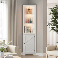 70.87'' 3 Layer Accent Corner Cabinet Storage 3 Layer With Led Light