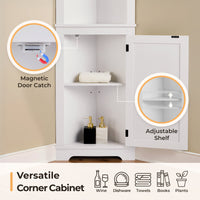 70.87'' 3 Layer Accent Corner Cabinet Storage 3 Layer With Led Light