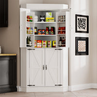 71" Tall Corner Cabinet,Kitchen Pantry Storage Cabinets,Freestanding Corner Pantry