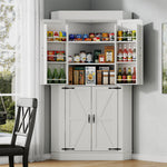 71" Tall Corner Cabinet,Kitchen Pantry Storage Cabinets,Freestanding Corner Pantry